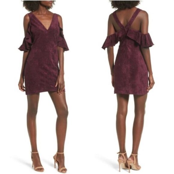 Devlin Dresses & Skirts - Devlin purple velvety dress deep V